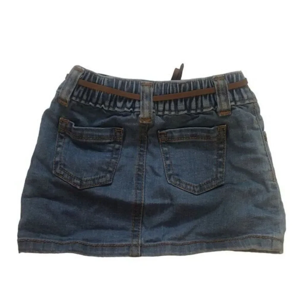 Girls Denim‎ Skirt Mini Skirt with Belt, Jean Skirt, Casual, Cute